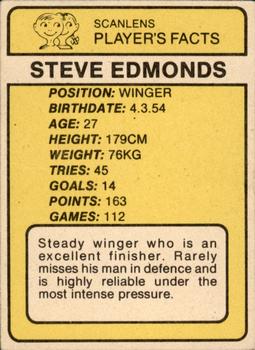1981 Scanlens #69 Steve Edmonds Back